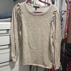 Banana Republic Cream Ruffled Blouse Sweater